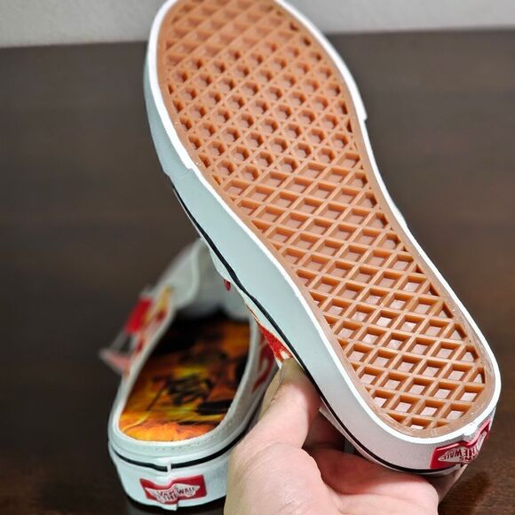 Vans X A$AP Worldwide Slip On White Shoes Mules Flames ASAP Rocky Collab Size 7 - Picture 7 of 11